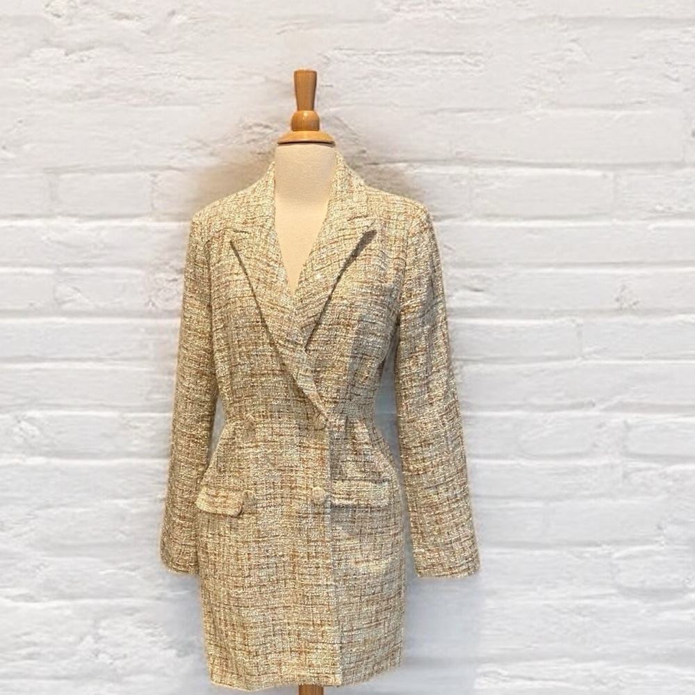 Chic Tweed Blazer Coat